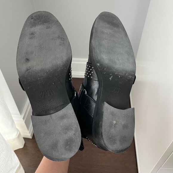 Zara Studded Flat Ankle Boots - Picture 6 of 6